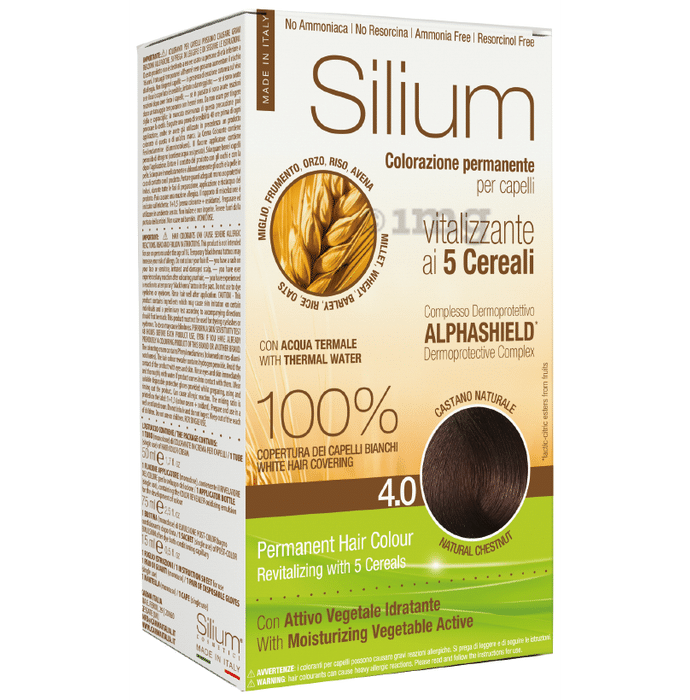 Silium 5 Cereali Permanente Hair Colour Natural Chestnut 4.0