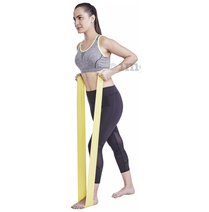 Vissco Light Active Resistance Band for Exercise, Workouts, Gym, Stretching Yellow