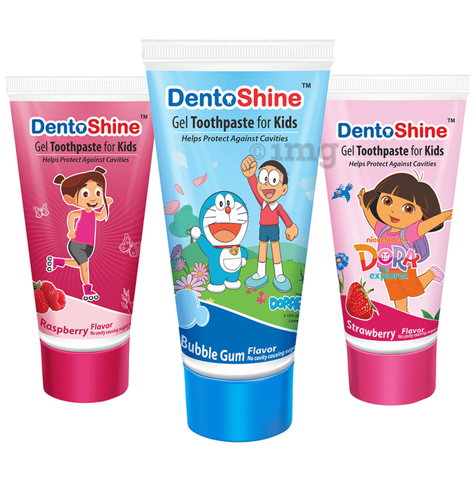 Gel Toothpaste for Kids (Strawberry Flavor, Bubble Gum Flavor & Raspberry Flavor)