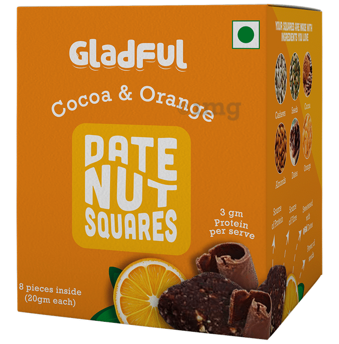 Gladful Cocoa & Orange Date Nut Squares (20gm Each)