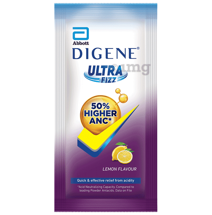 Digene Ultra Fizz Powder | For Quick & Effective Relief From Acidity | Flavour Lemon