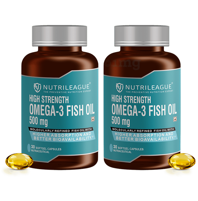 Nutrileague High Strength Omega 3 Fish Oil 500mg Softgel Capsule (30 Each)