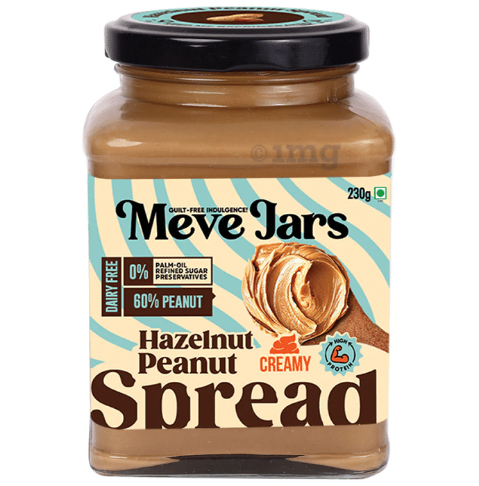 Meve Jars Guilt-Free Indulgence Hazelnut Peanut Spread Creamy