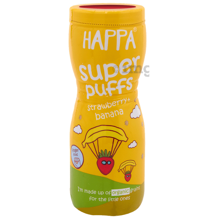 Happa Organic Super Puffs Strawberry + Banana