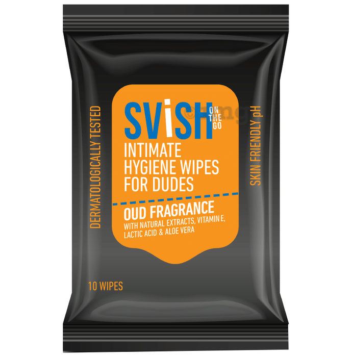 Svish On The Go Intimate Wipes for Dudes with Skin Friendly pH (10 Each)