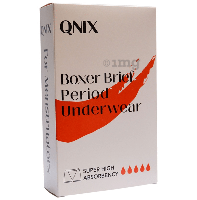 QNIX Boxer Brief Period Underwear XS Black
