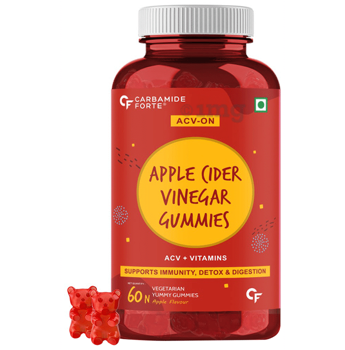 Carbamide Forte Apple Cider Vinegar (ACV) | Vegetarian Gummies for Immunity, Detox & Digestion