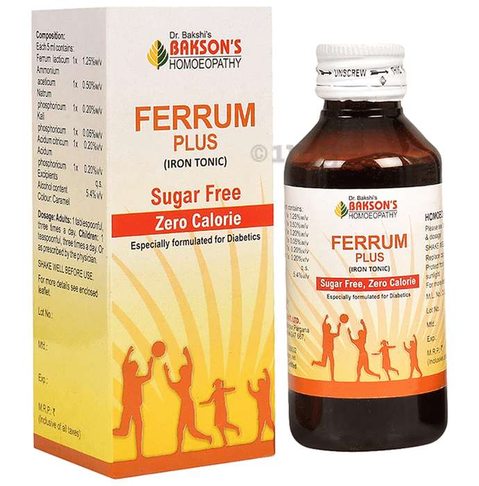 Bakson's Homeopathy Ferrum Plus Iron Tonic Sugar Free