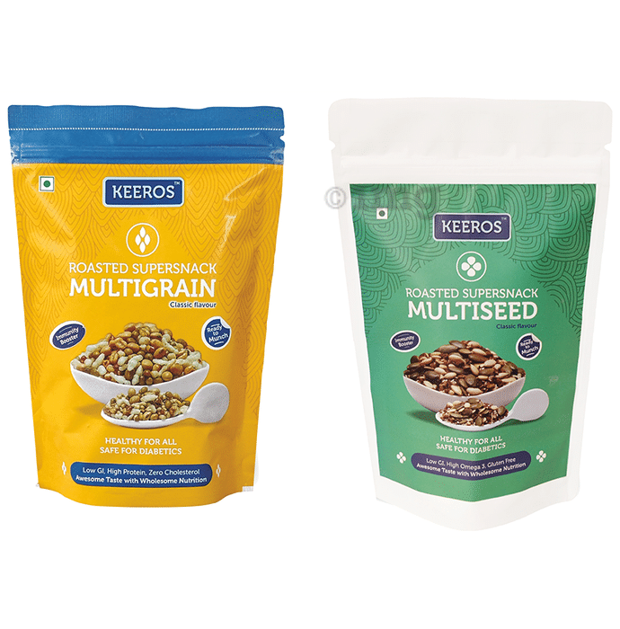 Keeros Combo Pack of Multiseed and Multigrain Roasted Supersnack Refill