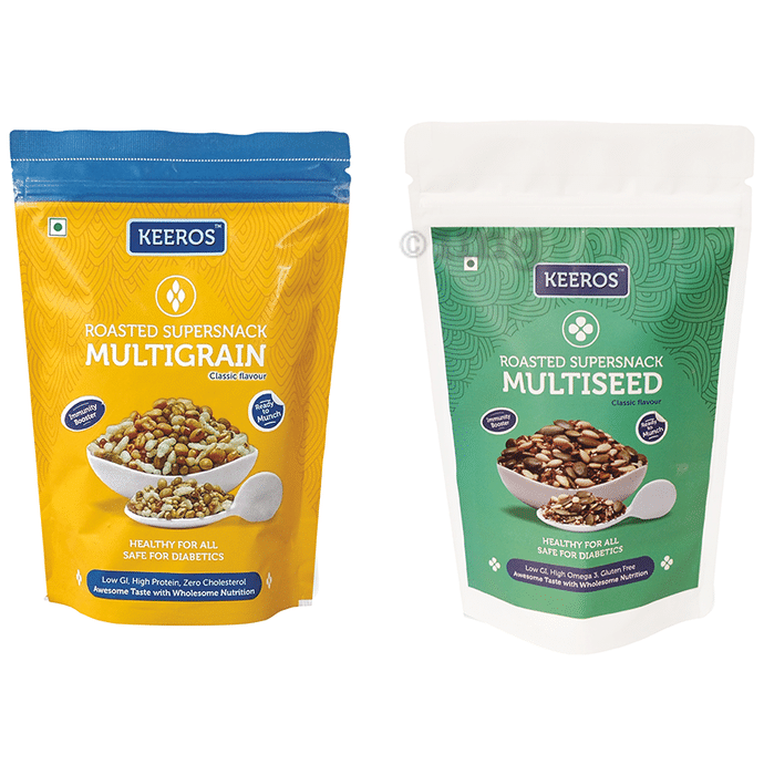 Keeros Combo Pack of Multiseed and Multigrain Roasted Supersnack Refill