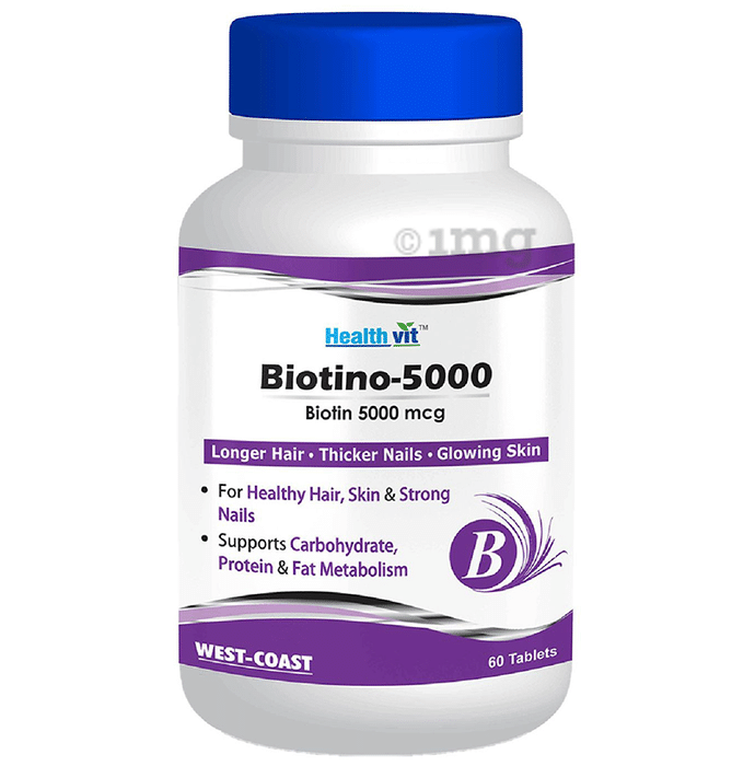 HealthVit Biotino 5000mcg | For Hair, Nails & Skin Health | Tablet