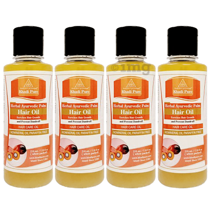 Khadi Pure Herbal Ayurvedic Palm Hair Oil (210ml Each)