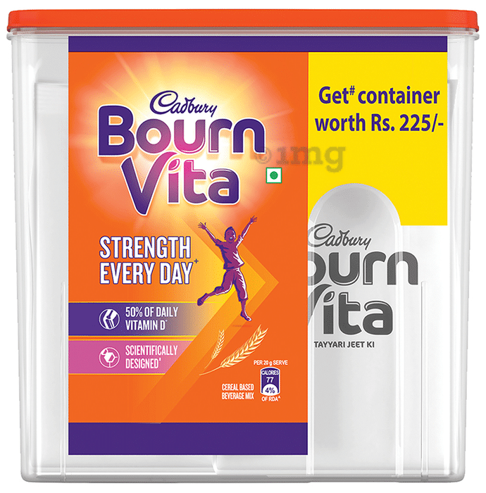 Bournvita Bournvita Cadbury Bournvita with Vitamin D for Strength/Chocolate Chocolate with Container Free