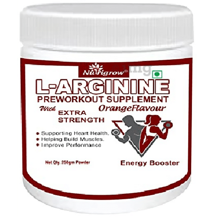 Nutrigrow L-Arginine Preworkout Supplement Powder Orange