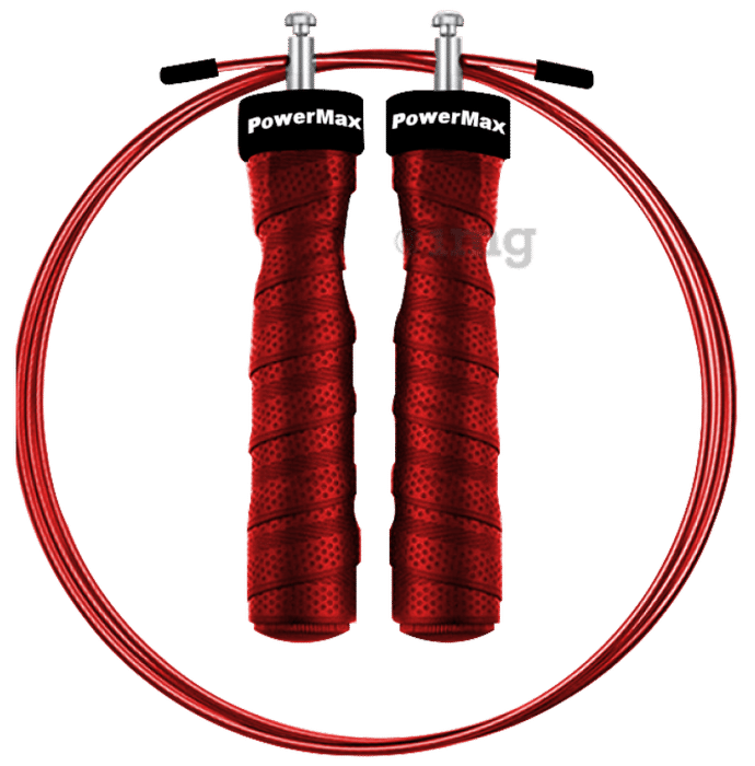 Powermax Fitness JS 3 Exercise Speed Jump Rope with Adjustable Cable Red