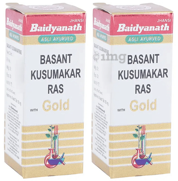 Baidyanath Basant Kusumakar Ras With Gold Tablet 50 Each Buy Combo Pack Of 20 Bottles At 