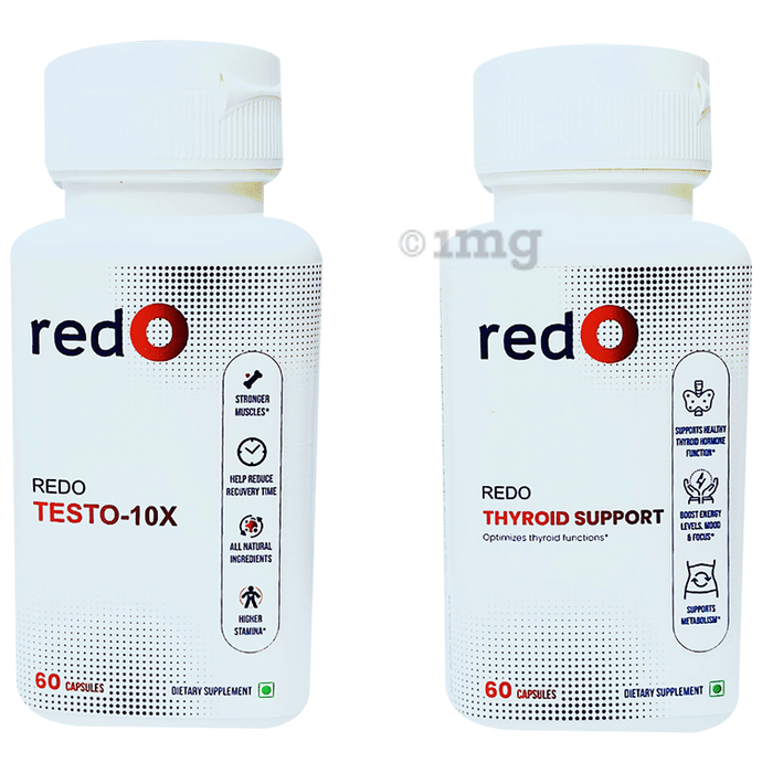 Redo Combo Pack of Testo 10X Capsule & Thyroid Support Capsule (60 Each)