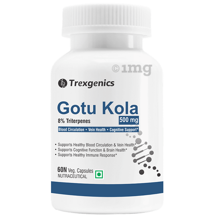 Trexgenics Gotu Kola 8% Triterpenes 500mg Veg Capsule