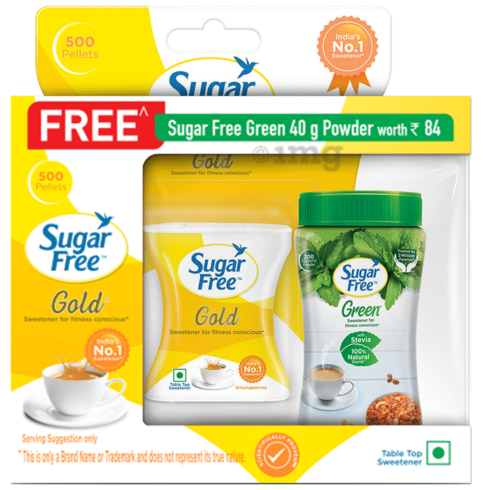 Sugar Free Gold Pellet (500) with Sugar Free Green 40gm Powder Free