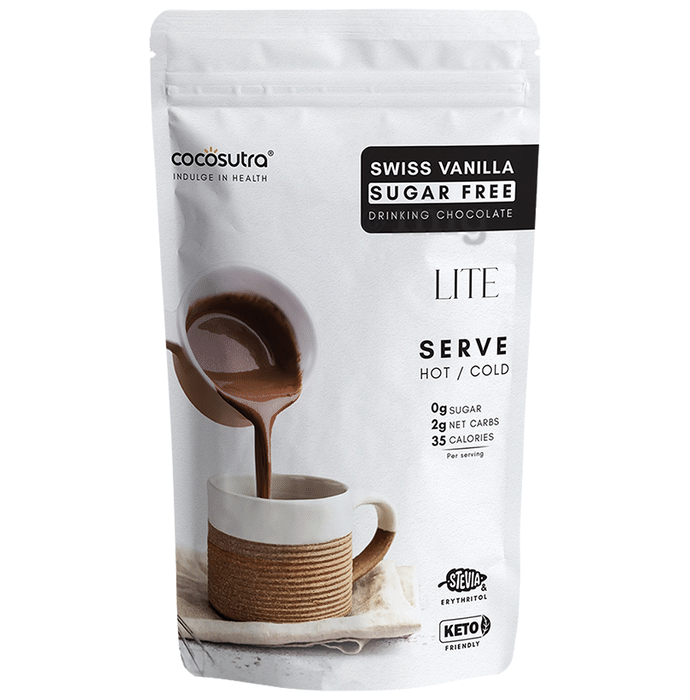 Cocosutra Lite Sugar Free Drinking Chocolate Mix Swiss Vanilla