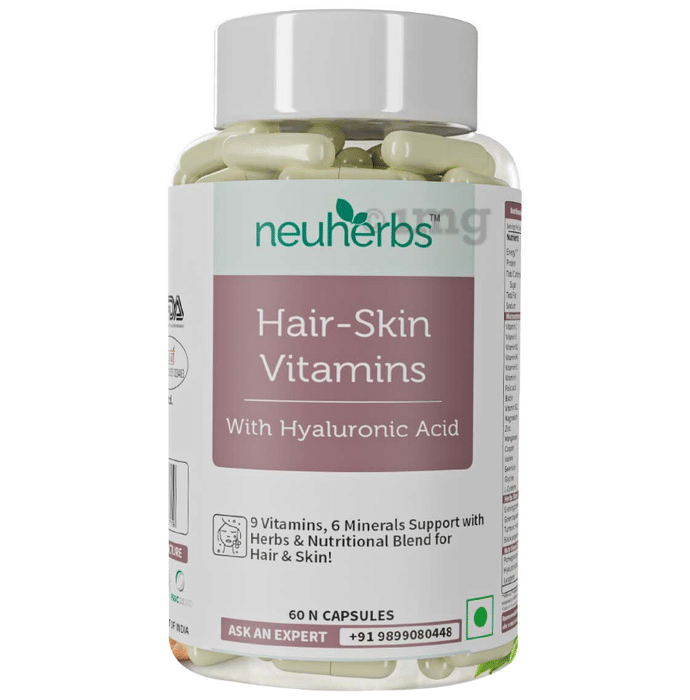 Neuherbs Hair-Skin Vitamins with Hyaluronic Acid | Capsule
