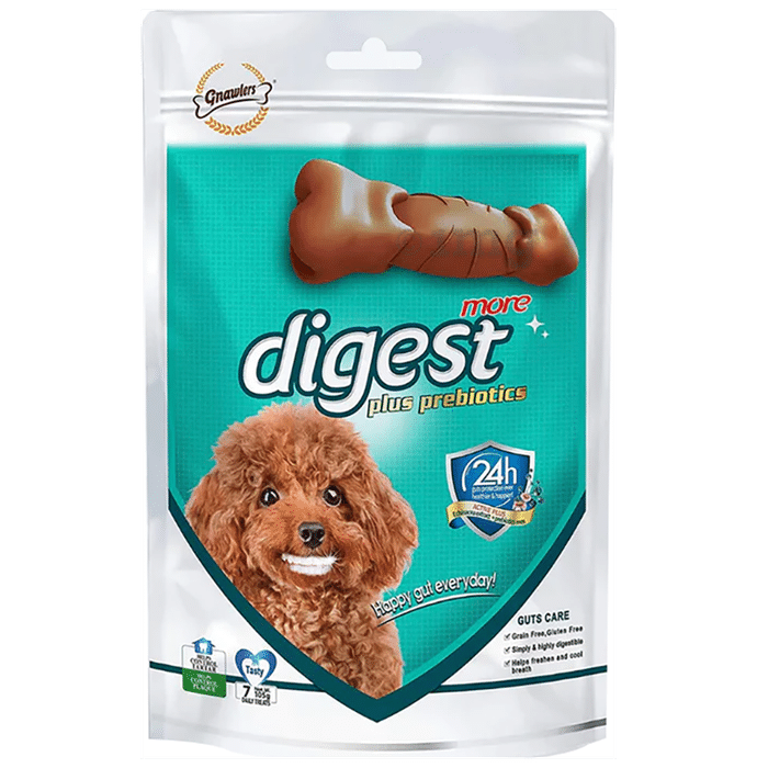 Gnawlers More Digest Plus Prebiotic Dental Chew Bone for Dogs (105 gm Each)