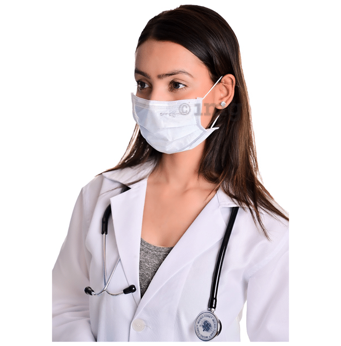 Safeshield Meltblown Fabric Disposable 3 Ply Surgical Face Mask with Nose Pin and Ear Loop for Adult