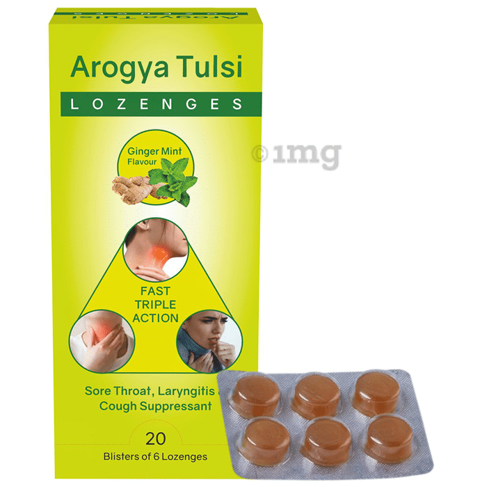 Arogya Tulsi Lozenges (6 Each) Ginger Mint