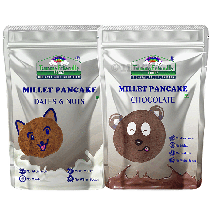 TummyFriendly Foods Millet Pancake (150gm Each) Dates & Nuts and Chocolate