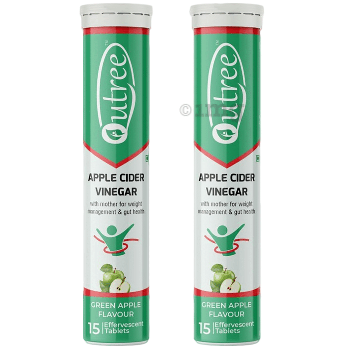 Qutree Apple Cider Vinegar Effervescent Tablet (15 Each) Green Apple