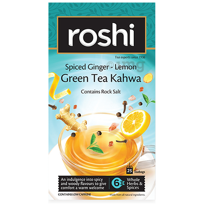 Roshi Spiced Ginger-Lemon Green Tea Kahwa Teabag (2.3gm each)