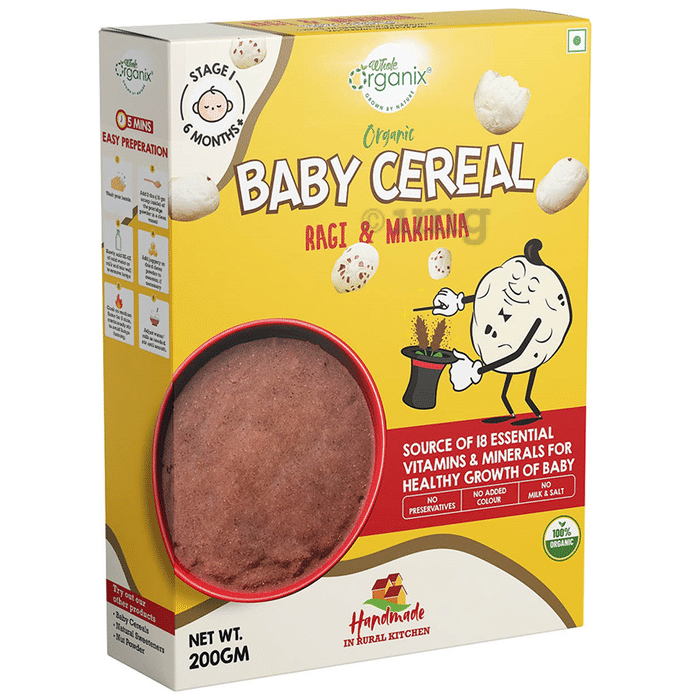 Whole Organix Organic Baby Cereal Stage 1, 6 Months Ragi & Makhana