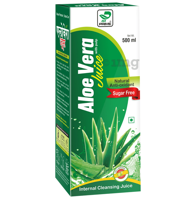 Prime Aloe Vera Juice with Pulp | Natural Anti-oxidant | Supports Digestion & Skin Health Sugar Free