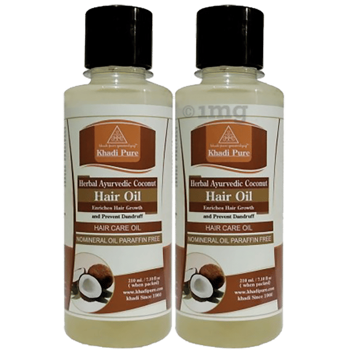 Khadi Pure Herbal Ayurvedic Coconut Hair Oil (210ml Each) Buy combo