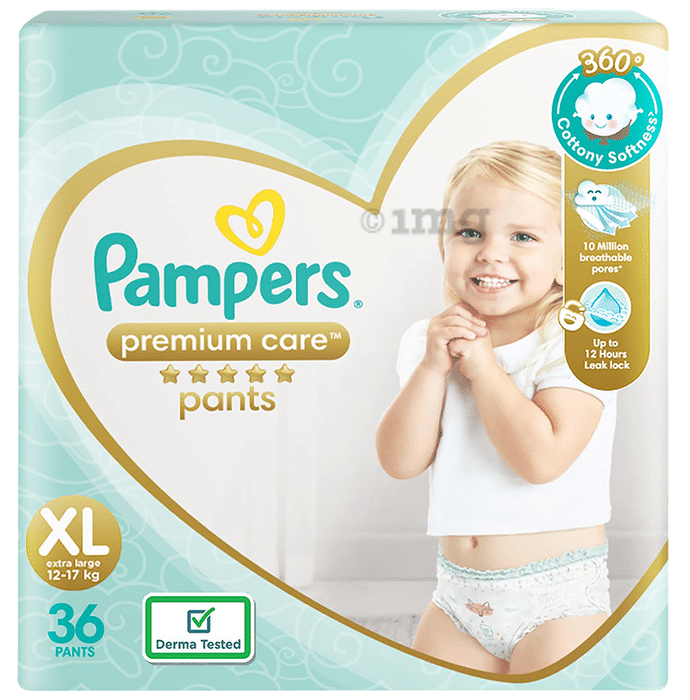Pampers Premium Care Pants with Aloe Vera & Cotton-Like Softness | Size XL