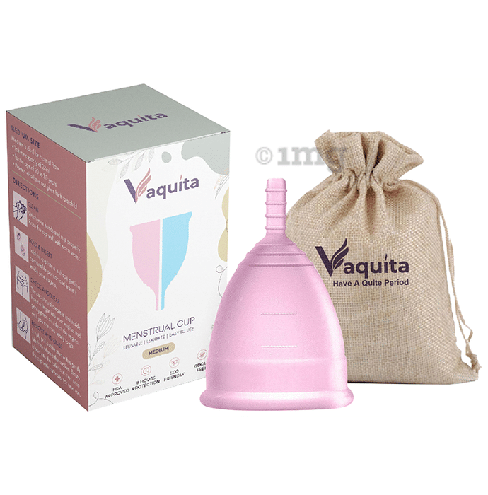 Vaquita Menstrual Cup with Jute Pouch Medium Pink
