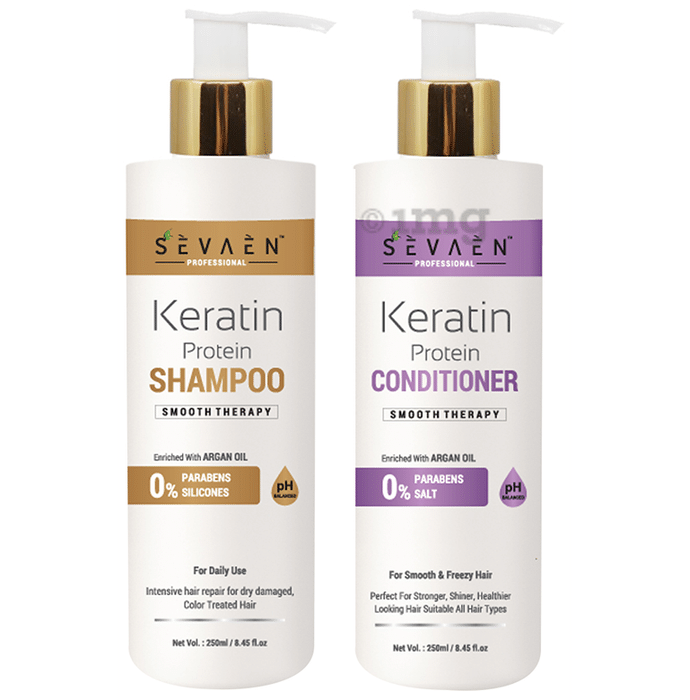 Sevaen Professional Combo Pack of Keratin Protien Shampoo & Keratin Protien Conditioner (250ml Each)