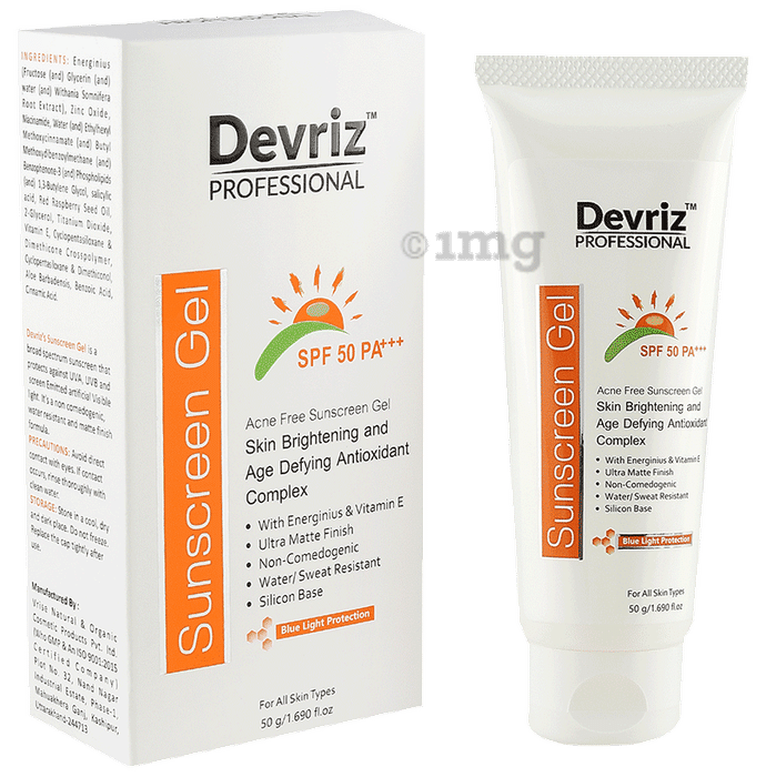 Devriz Professional Sunscreen Gel SPF 50 PA+++