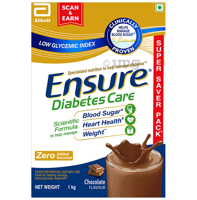 Ensure Diabetes Care Nutrition to Help Control Blood Sugar Levels Powder Chocolate