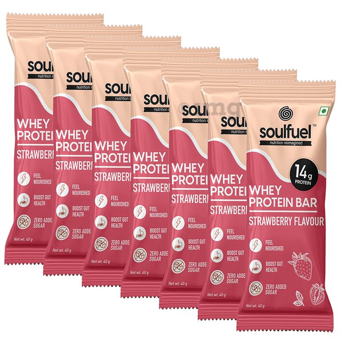 SoulFuel Whey Protein Bar (40gm Each) Strawberry