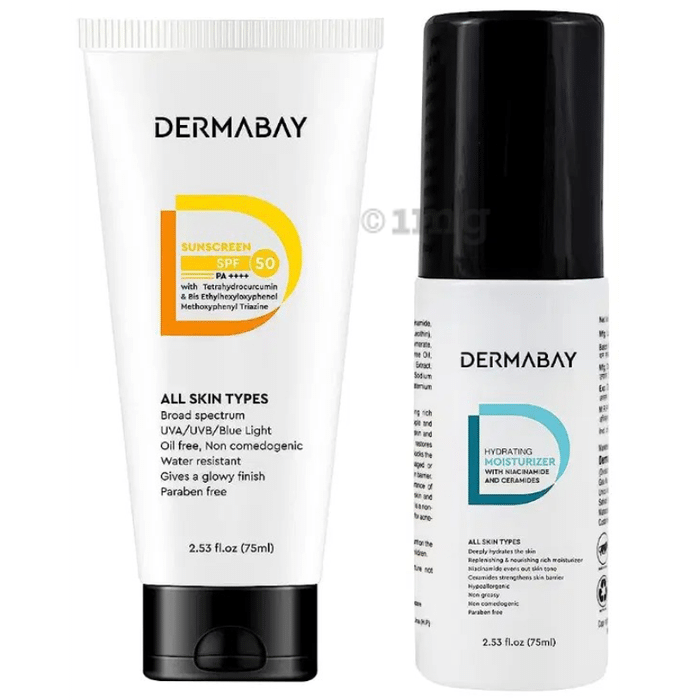 Combo Pack of Dermabay Hydrating Moisturiser (75ml) & Dermabay SPF 50+++ Sunscreen(75ml)