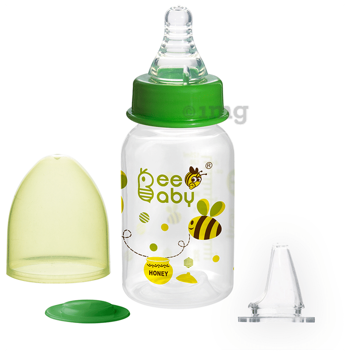 BeeBaby 2 in 1 Advance+ Baby Feeding Bottle with Anti-Colic Silicone Nipple & Silicone Sippy Spout 4 months+ Green