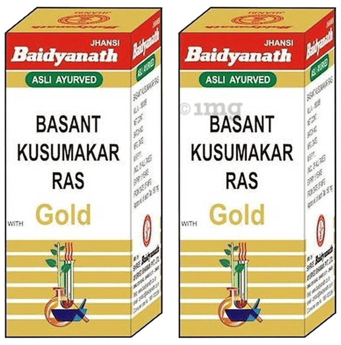 Baidyanath (Jhansi) Basant Kusumakar Ras with Gold Tablets (25 Each)