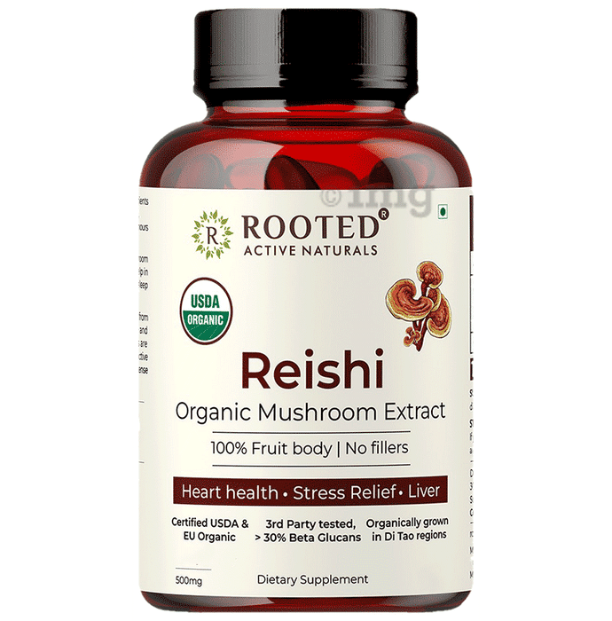 Rooted Active Naturals Reishi Organic Mushroom Extract Capsule