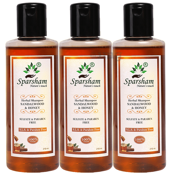 Sparsham Sandalwood And Honey Herbal Shampoo(210ml Each ) SLS & Paraben Free