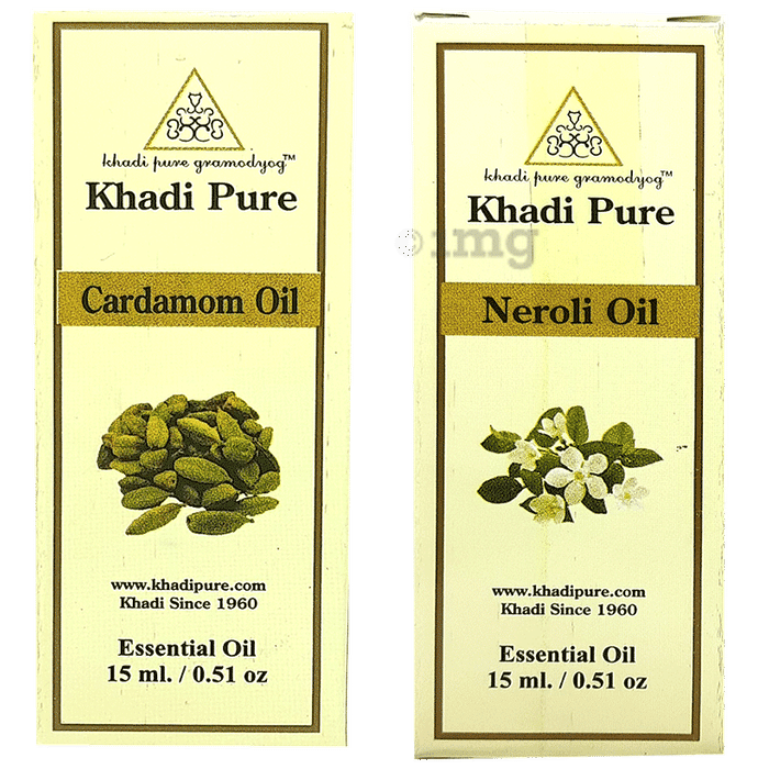 Khadi Pure Combo Pack of Cardamom Oil & Neroli Oil (15ml Each)