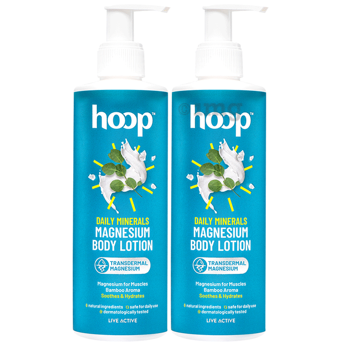 Hoop Magnesium Daily Stress Body Lotion-Relax Muscles Post Workout, Energise Muscles  (250ml Each)