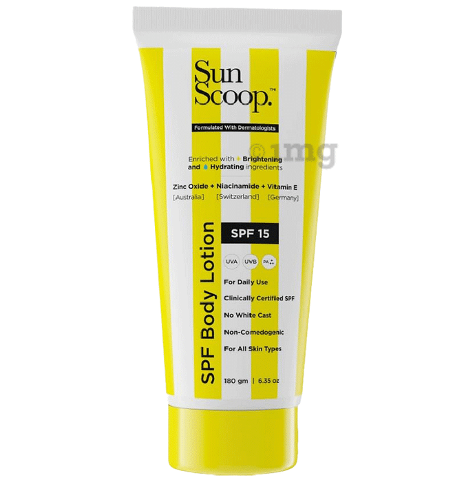 Sun Scoop Hydrating SPF 30 Body Lotion | UV Sun Protection, Moisturisation & No Tanning Lotion SPF 15