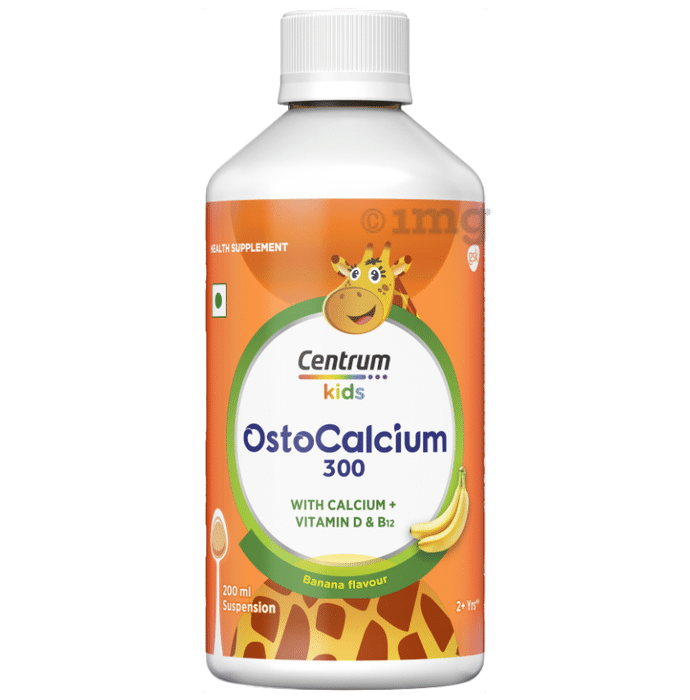 Ostocalcium 300 Suspension, Vitamin D & Calcium to Support Growth, Bone & Teeth Strength (Veg) Banana