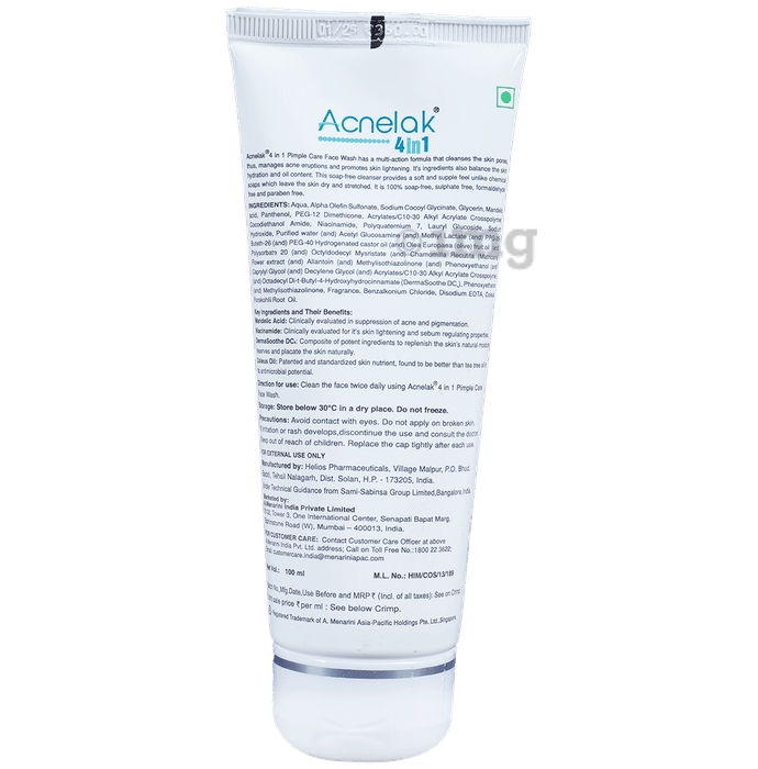 Acnelak 4in1 Pimple Clear Face Wash Buy tube of 100.0 ml Face